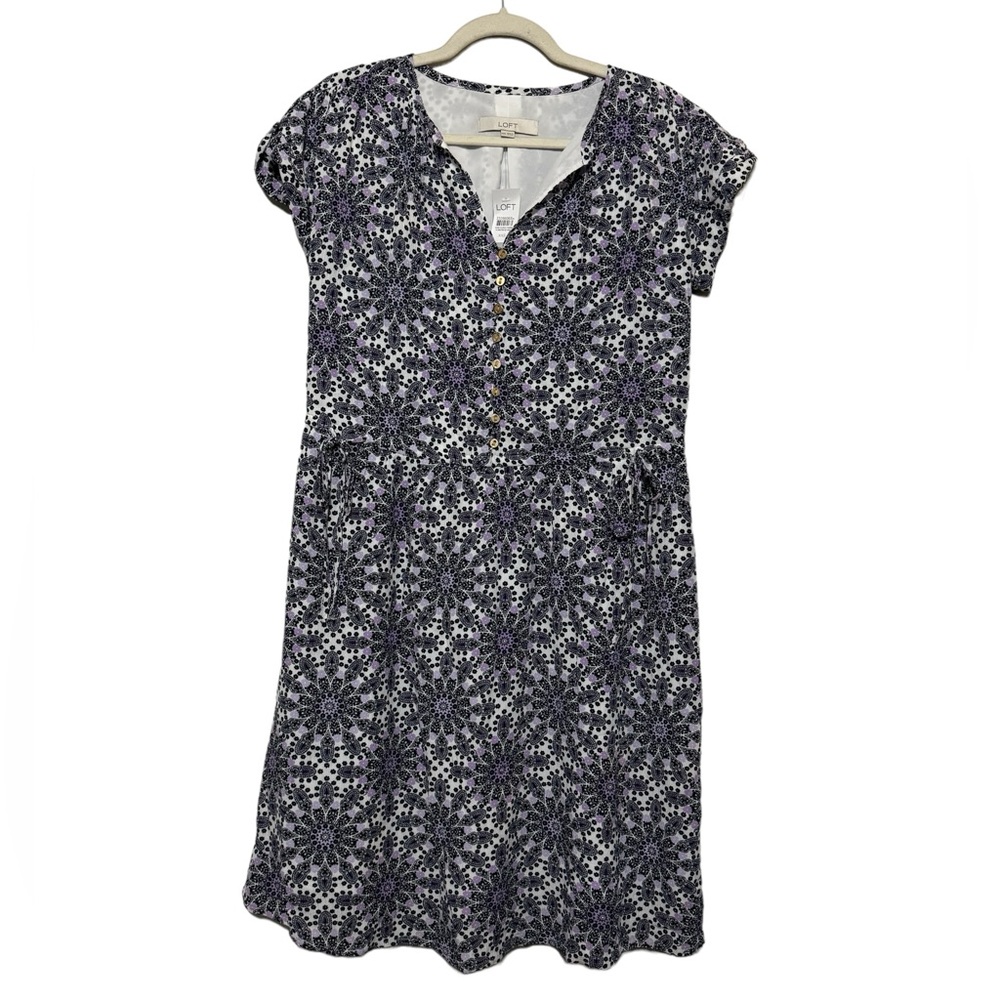 Lift NWT knee Length Summer Dress Purple Psychedelic Print Women’s Size XXS